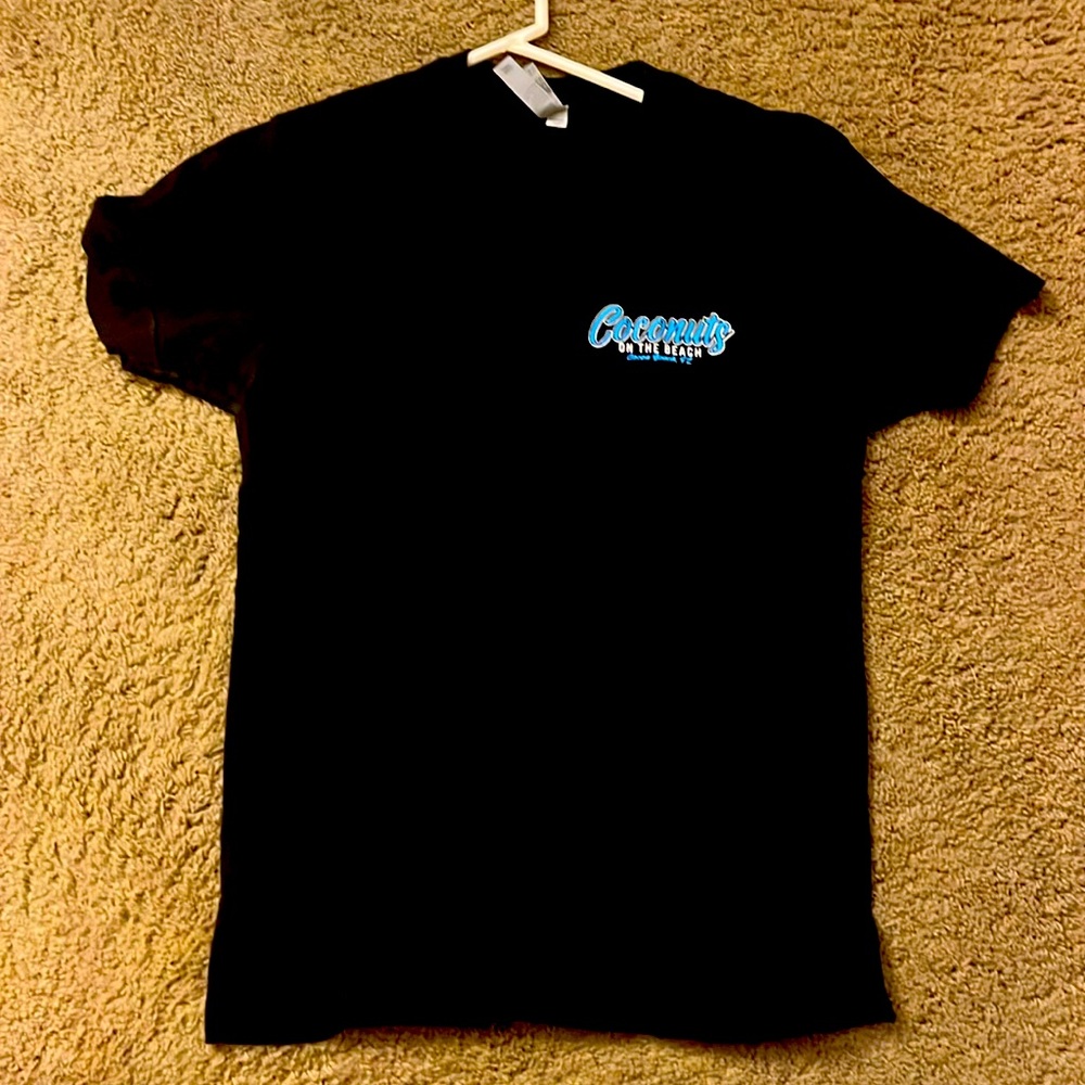 “Coconuts on the Beach” Black Tee Shirt